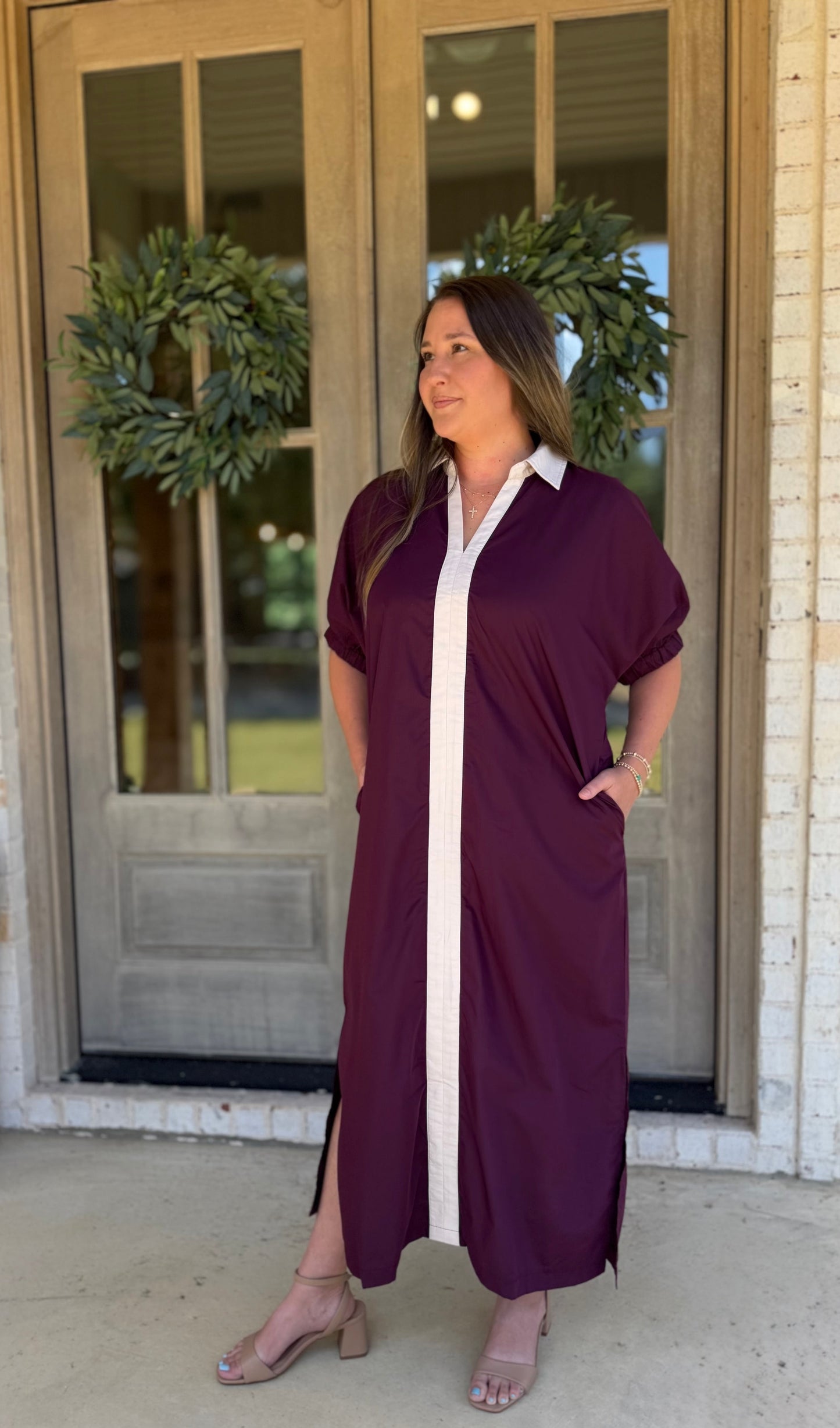 Ava Wine Maxi Dress