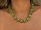 Olive Cube Bead Necklace