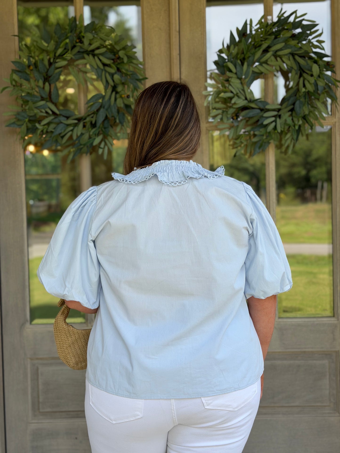 Eloise Ruffle Sleeve Plus Size Top