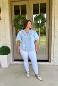 Eloise Ruffle Sleeve Plus Size Top