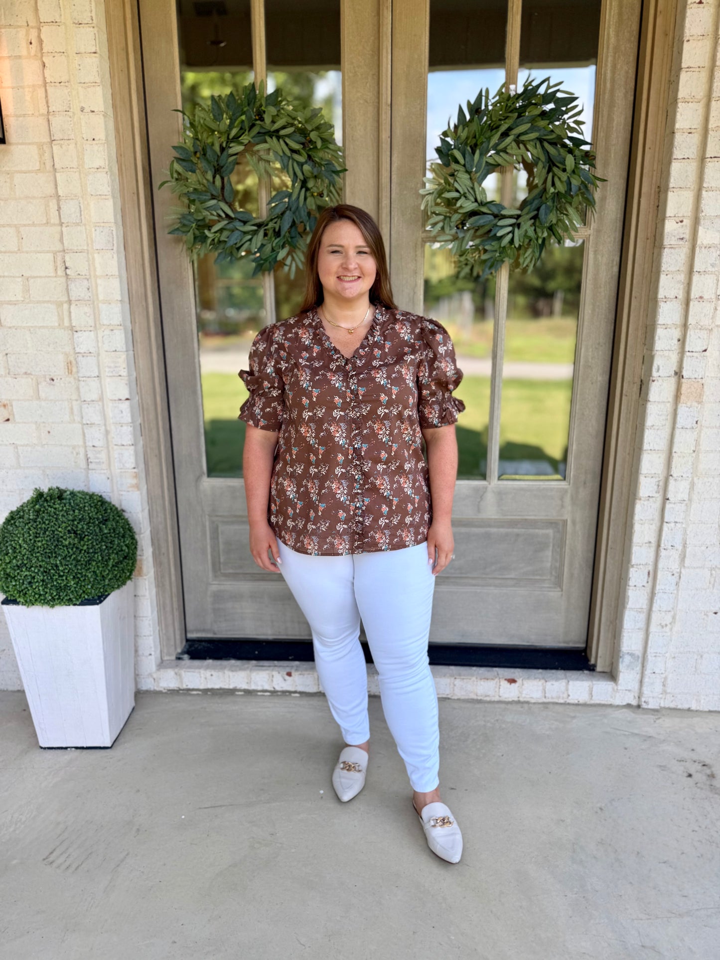 Caroline Floral Plus Size Blouse