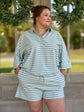 Morgan Stripe Short Plus Size Set